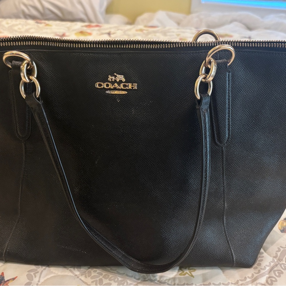 Coach Black Leather Tote purse/bag